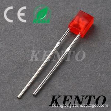 2X5mm Square Red Diffused Lens Led Lamp